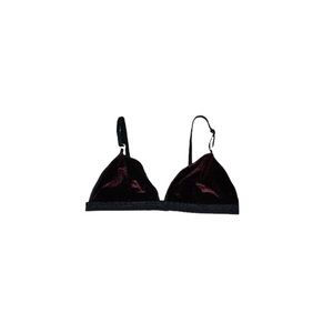 Handmade Oxblood Velvet Bra - Women’s Size 36C / C36